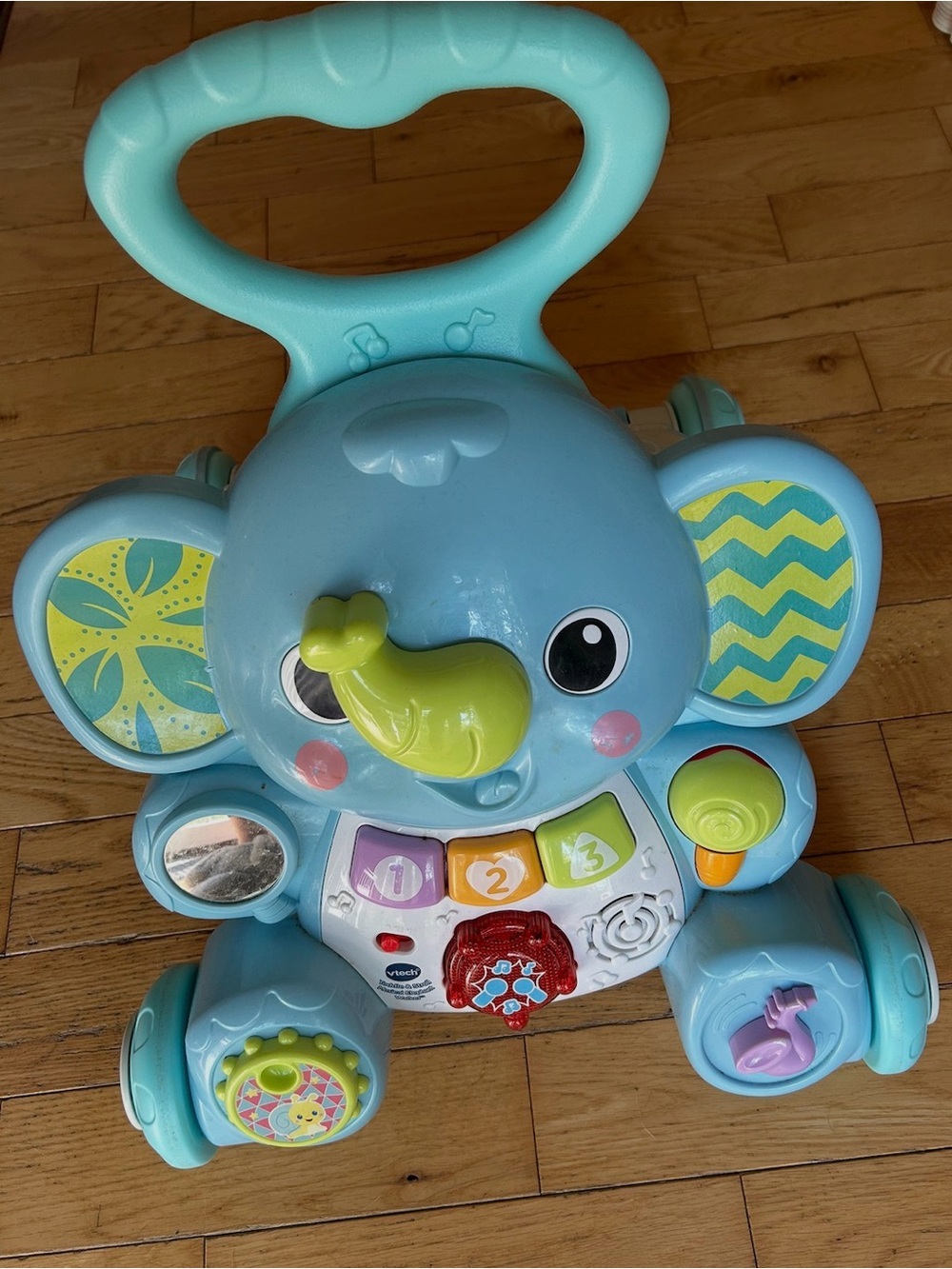 Blue Elephant vtech Push Walker Activity Toy - Interactive Musical Ride-On